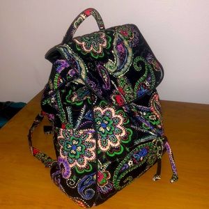 NWOT Vera Bradley Backpack in Black Paisley
